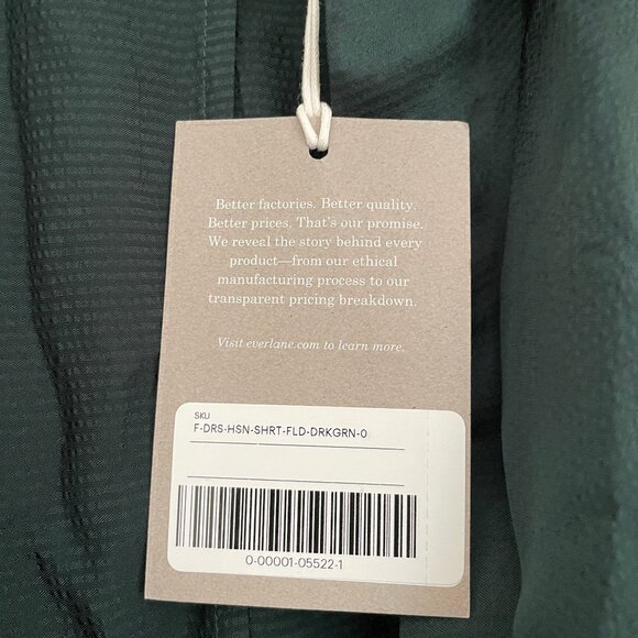 NWT Everlane The Hammered Satin Shirt Dress - Picture 8 of 8